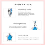 S925 Bead Dangle Charms for Bracelets Necklaces, Compatible with Pandora - style: Blue Tortoise Charms