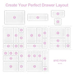 25 Pcs Makeup Drawer Organizer Set, 4 Sizes Versatile Bathroom and Vanity Drawer Organizer for Makeup, Non-Slip Desk Organizer Trays for Bedroom, Office, Fits Jewelry and Office Supplies - size: 25Pack