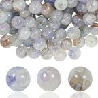 100Pcs 10mm Crackle Glass Beads for Jewelry Making - Round Spacer Crystal Beads Bulk, DIY Craft Supplies for Necklace Bracelet Earrings (Brown White Blue) - color: Brown White Blue