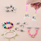 8Pcs Bead Stop for Jewelry Making, Spring Bead Clamps with White Handles Creative Wire Ends Beaded Clip Jewelry Making Tool to Prevent Beads from Falling for Handmade Bracelets and Necklace