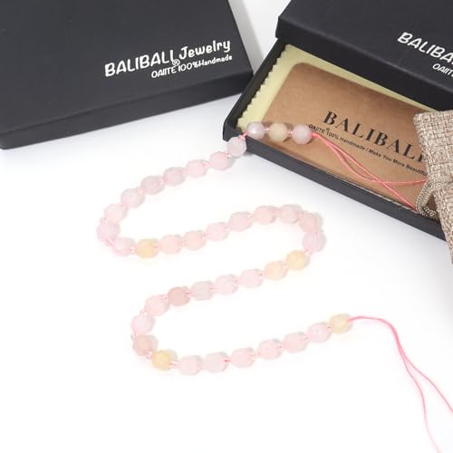 8mm Faceted Natural Morganite Stone Loose Round Semi Gemstone Beads for Bracelet Necklace Jewelry DIY Making - color: Morganite-1