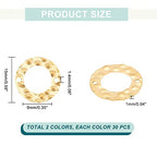 PH PandaHall 60pcs Linking Rings, 15mm Jewelry Connector Rings 304 Stainless Steel Circle Pendant Charm Links for Necklaces Bracelets Jewelry DIY Crafts Making, Golden/Stainless Steel