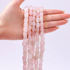 Natural Large Rose Quartz Cube Stone Beads 8x11mm 38cm/str Loose Semi Gemstone Stone Square Beads for Making Bracelets Necklace - color: Rose Quartz