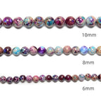 122Pcs(2 Strand/Set) 6mm Blue Purple Imperial Japser Smooth Round Beads Natural Stone Beads AAA Grade Premium Round Gemstone Genuine Real Stone Loose for DIY Bracelet Jewelry String Making - color: Blue-Purple Imperial Japser, size: 6mm