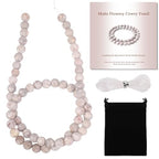 Stone Beads, 60pcs Matte Flowery Cowry Fossil, 6mm Round Loose Beads for Jewelry Making, Bracelets, with Bag, String & Card - color: Matte Flowery Cowry Fossil, size: 6mm