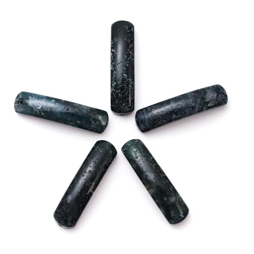 5PCS Natural Indian Agate Stone Rectangle Curved Beads Gemstone Pendants Connectors for DIY Bracelet Neclace Jewelry Making - color: Indian Agate