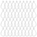 Oubaka 50pcs Open Bezel Pendants Open Back Frame Pendant Hollow Frame Pendants Open Bezels Geometric Pressed Flower Frame for Resin Casting,Jewelry Making,DIY Crafts(White K,Teardrop) - color: White K;Teardrop
