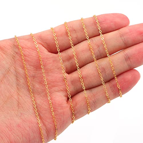 BEADIA 18K Gold Plated O Chains 1.5mm 2 Meters for Jewelry Making Findings - color: O Chain, size: 1.5mm