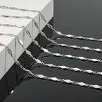 KYUNHOO 13 Feet Stainless Steel Jewelry Making Chains Bulk Rhombus Link Silver Craft Chain Necklace for Men Women with Lobster Clasps and Jump Rings - color: Rhombic Silver