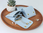 3Pcs Microfiber Jewerly Rolls Small Jewelry Bags for Jewelry Gift Bags Jewelry Organizer Pouch with Double Snap Button for Jewelry Travel Jewelry Pouch, 3"x3"(Light Blue) - color: Light Blue