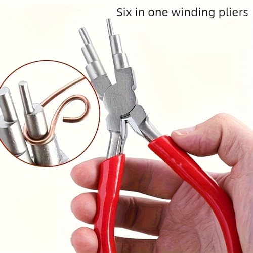 Wire Looping pincers–Create 6 Sizes (Ranging 3-9mm) of Loops & Jump Rings, 5.9" long (140mm), Polished Steel Head & PVC Comfort Handle