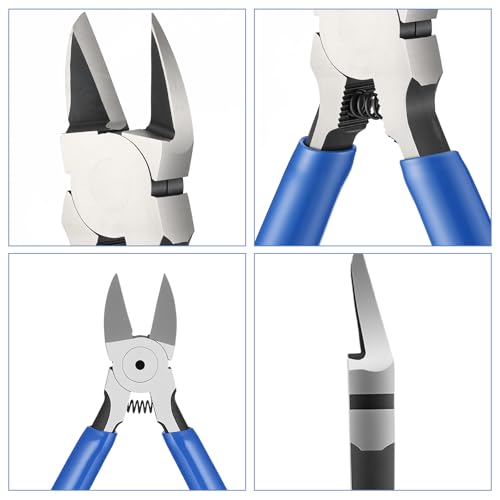 6 Inch Wire Flush Cutter Heavy Duty Wires Cutters with Non-Slip Handle Spring Loaded Side Cutter Wire Cutters for Crafting for Jewelry Making Crafts Electronics Zip Ties DIY Models