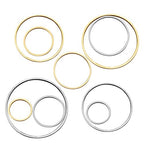 100Pcs Round Earring Beading Hoop Rings,5Sizes Earring Finding Open Bezels Linking Rings Beading Hoop Earrings Pendant for DIY Craft Jewelry Making,Earrings Necklace,Crafts Supplies