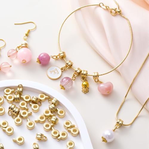 Joez Wonderful Links Bail Beads, Hypoallergenic Alloy Column Spacer Beads - color: Style B, 80 Gold