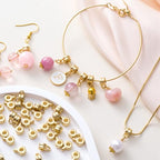 Joez Wonderful Links Bail Beads, Hypoallergenic Alloy Column Spacer Beads - color: Style B, 80 Gold