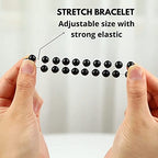 Crystal Vibe 8mm Beaded Bracelets For Women Men - Healing Crystal Bracelet - Adjustable Size - color: Black Obsidian