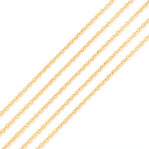 BEADIA 18K Gold Plated O Chains 1.0mm 2 Meters for Jewelry Making Findings - color: O Chain, size: 1.0mm