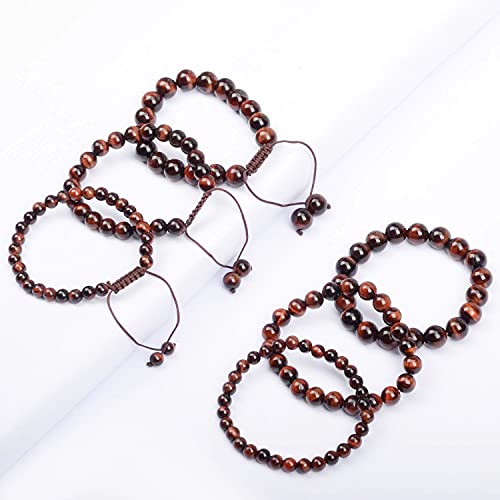 AD Beads Natural Gemstone Round Loose Beads 15" for Bracelet Necklace Earrings Jwelery Making Crafts DIY (4mm, Red Tiger Eye) - color: Red Tiger Eye, size: 4mm