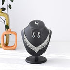 MOOCA Jewelry Display Necklace Chain Bust Display Holder Stand, Necklace Mannequin Bust, Jewelry Stand, Black PU Faux Leather - color: Black PU Faux Leather