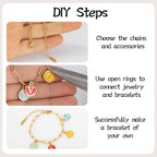 HUISUYTON 10 PCS Charm Bracelet Chain, 18K Gold Charm Bracelet Kit, 6.3Inch Paperclip Chain Bracelets, Chain Bracelet for Jewelry Making, Adjustable Jewelry Charm for Crafting and Gifting - color: Gold+Silver