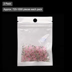 Iridescent Glass Tiny Bubble Beads, 0.4-3mm 20g No Hole Micro Mini Round Gray Pink Water Droplets Beads - Applications: for Resin, Nail Art, Dollhouse Bath Tub, 2-Pieces - color: Grayish Pink, size: φ0.4-3mm