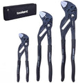 toolant 7&10&12-INCH Plier Wrench, CR-V Construction Adjustable Wrench With Pouch, Black Finish Smooth Jaw Pliers, Parallel Jaws with Comfortable Grips - size: 7&10&12-Inch Black