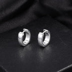 925 Sterling Silver Earrings Small Chunky Hoop Earrings for Women Trendy Huggie Hoop Earrings 14K Gold Plated Hypoallergenic Earrings Small Thick Huggie Hoops Earrings - color: Silver