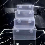 Nail art toolbox Bead Organizers-8 Pcs Jewelry Organizers and Storage Plastic Storage Cases Mini Clear Bead Containers Transparent Boxes with Hinged Lid and Rectangle Clear Craft Supply Case - size: 8 Pieces Big Sizes Mixed