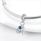 Charm for Bracelets and Necklaces, Heart Animals 925 Sterling Silver Bead Celestial Sun Moon Star Charms Jewelry Gift for Women Girls - color: Rocket Astronaut Charms