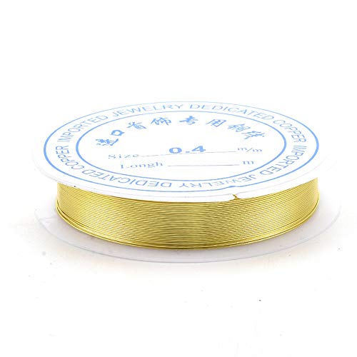 82FT 0.2mm Copper Wire Tarnish Resistant 32 Gauge Light Gold Metal Craft Art Wire for Jewelry Making Beading - color: Light Gold, size: 32 Gauge