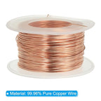 PATIKIL 196.85 Feet Solid Bare Copper Wire,22 Gauge 99.96% Pure Copper Wire 0.6mm Soft Beading Wire Metal Plant Stem Ties for Jewelry Craft (60m) - size: 0.6mm x 196.85ft