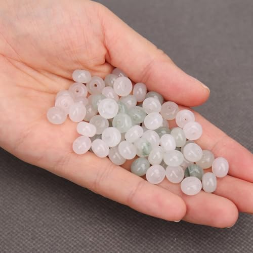 BONNY BOXX 1 Strand Natural 5 * 8mm Iceberg Jade Rondelle Beads, Natural Abacus Disk Stone Beads Loose Spacer Gemstone for DIY Bracelet Necklace Jewelry Making - color: Iceberg Jade, size: 5*8MM