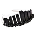 JIC Gem Black Obsidian Crystal Crown Raw Quartz Headband Handmade Tiara Natural Stone Headpiece Women Girls for Wedding Parties - color: Black Obsidian