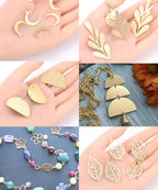 20pcs Adabele Brushed Raw Brass 16mm Filigree Moon Connector Component Earring Findings No Plated/Coated for Jewelry Craft Making CF-C3 - size: Filigree Moon (16mm)