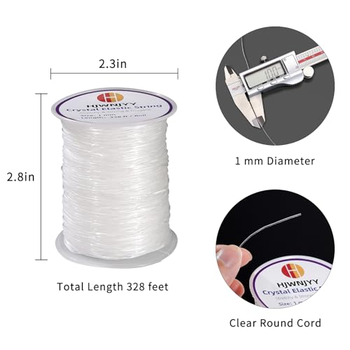 4 Rolls Stretchy Bracelet String, 1 mm Sturdy Crystal Clear Elastic String Cord for Jewelry Making, Necklaces, Beading and Crafts (1312 Feet) - size: 1312 Feet(Crystal Clear)
