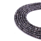 BEADIA Natural Black Spectrolite Spacer Beads Caps Loose Semi Gemstone for Beading Jewelry Making 4mmx2mm 38cm - color: Black Spectrolite, size: Round 4mm x 2mm