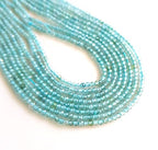 3 Strand Apatite Gemstone Faceted Beads | Natural/Genuine Gemstone Micro Faceted Beads Jewelry Making 12 Inch Size - 1.5 to 2 MM [MSKU 18]