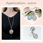 PH PandaHall Pendant Trays Set Wedding Bouquet Photo Charms Antique Silver Memory Charm Pendant Bezels Cabochon Blanks Settings 30x40mm Oval Glass Cabochon for Jewelry Making Wedding Graduation 5Sets - color: Antique Silver Oval - 5 Sets