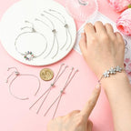 DanLingJewelry 20pcs Adjustable Slider Bracelet Slider Extender Chains with Rhinestones Ends for Jewelry Making DIY 8 Inches(226mm) P - color: StyleⅠ-20 pcs-Platinum