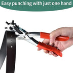 Revolving Punch Plier Kit,Leather Hole Punch Tool Set for Belts,Strap,Shoes,Fabric,Watch Bands,Straps, Dog Collars, Saddles,Belt or Craft Projects,Heavy Duty Rotary Puncher (Standard Hole Puncher) - color: Standard Hole Puncher