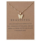Rrdaily 9 Pcs Dainty Colorful Butterfly Pendant Necklace Set for Women,Bohemian Acrylic Butterfly Chain Necklace Cute Jewelry Gift - style: Style#B-gold card
