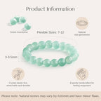 NLIEO Natural Gemstone Stretch Beaded Rings for Women Stackable Dainty Elastic Crystal Rings Jewelry - style: Green Aventurine