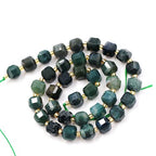 Malahill Wholesale Natural Faceted Stone Beads for Jewelry Making Sold per Bag 5 Strands Inside Cube Moss Agate 6mm - color: Moss Agate, size: Faceted Cube 6mm