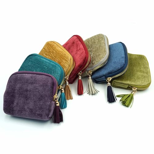 Travel Jewelry Case, Travel Jewelry Organizer, Travel Jewelry Bag with Zipper, Small Travel Jewelry Pouch for Necklaces Bracelets Bangles Rings Earrings Gemstones Storage (green) - color: green