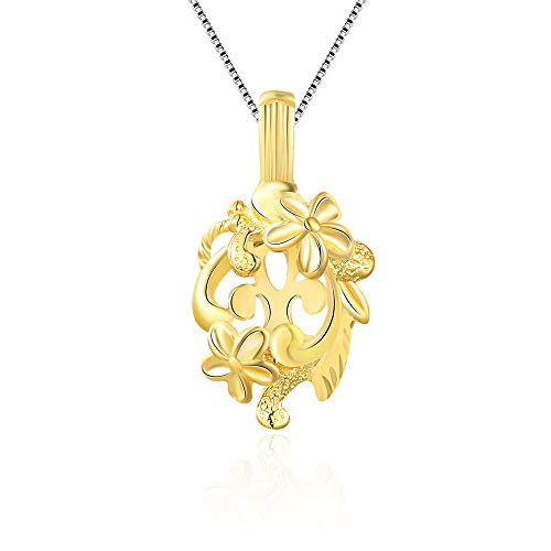 Flower Cage Pendants Crafting Charm for DIY Necklace Bracelet Jewelry Making Sterling Silver/Gold Plated - style: Gold Plated
