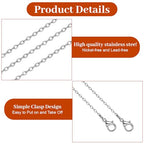 Hecila 20 Pack Necklace Chains Bulks Stainless Steel Necklace Chain with Lobster Clasps for Jewelry Making Silver Chain Necklaces 1.5mm Thin Cable Chains for Necklaces Pendants Making Supplies