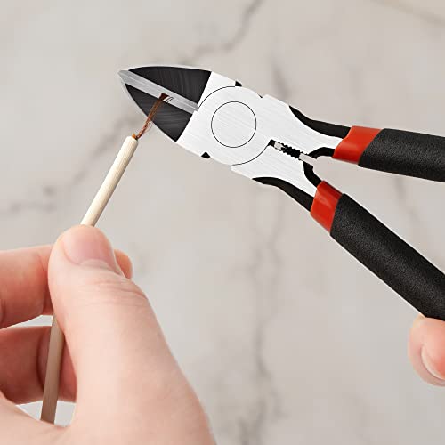 BOENFU Wire Cutters Heavy Duty 5 Pack Side Cutters 6 Inches Wire Snips Flush Cut Pliers Metal Cutting Tool for Crafting, Floral, Artificial Flowers, Chicken Wire, Electrical - color: 6 Inches - 5 Pack - Black Handle