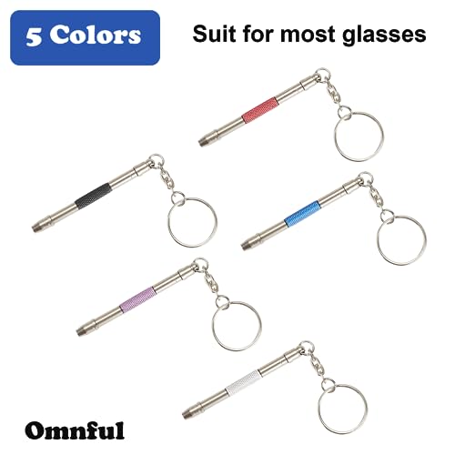 Glasses Repair Kit with Precision 5 in 1 Mini Screwdrivers Set Keychain for Eyeglasses, Sunglasses, Jewelry, Watch, Electronics, Toy, Eye glass Repairing Kit, Hex, Phillips, Flat Head (2pcs Black) - color: 2 Pcs Black