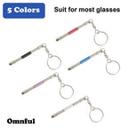 Glasses Repair Kit with Precision 5 in 1 Mini Screwdrivers Set Keychain for Eyeglasses, Sunglasses, Jewelry, Watch, Electronics, Toy, Eye glass Repairing Kit, Hex, Phillips, Flat Head (2pcs Blue) - color: 2pcs Blue