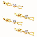 Gold Necklace Bracelet Extender for Women, 4pcs Cubic Zirconia Foldover Extension Jewelry Clasps for Jewelry Making - color: Gold - CZ